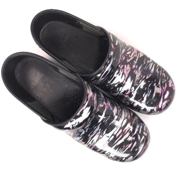 Dansko Professional Metallic Waves Patent Leather Clogs Women's Shoes EU 39 - Picture 6 of 10
